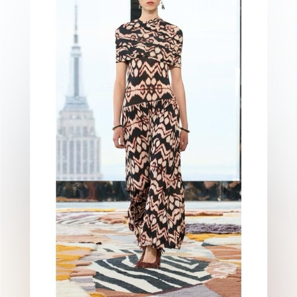 Ulla Johnson Livia Ikat Dress in Obsidian